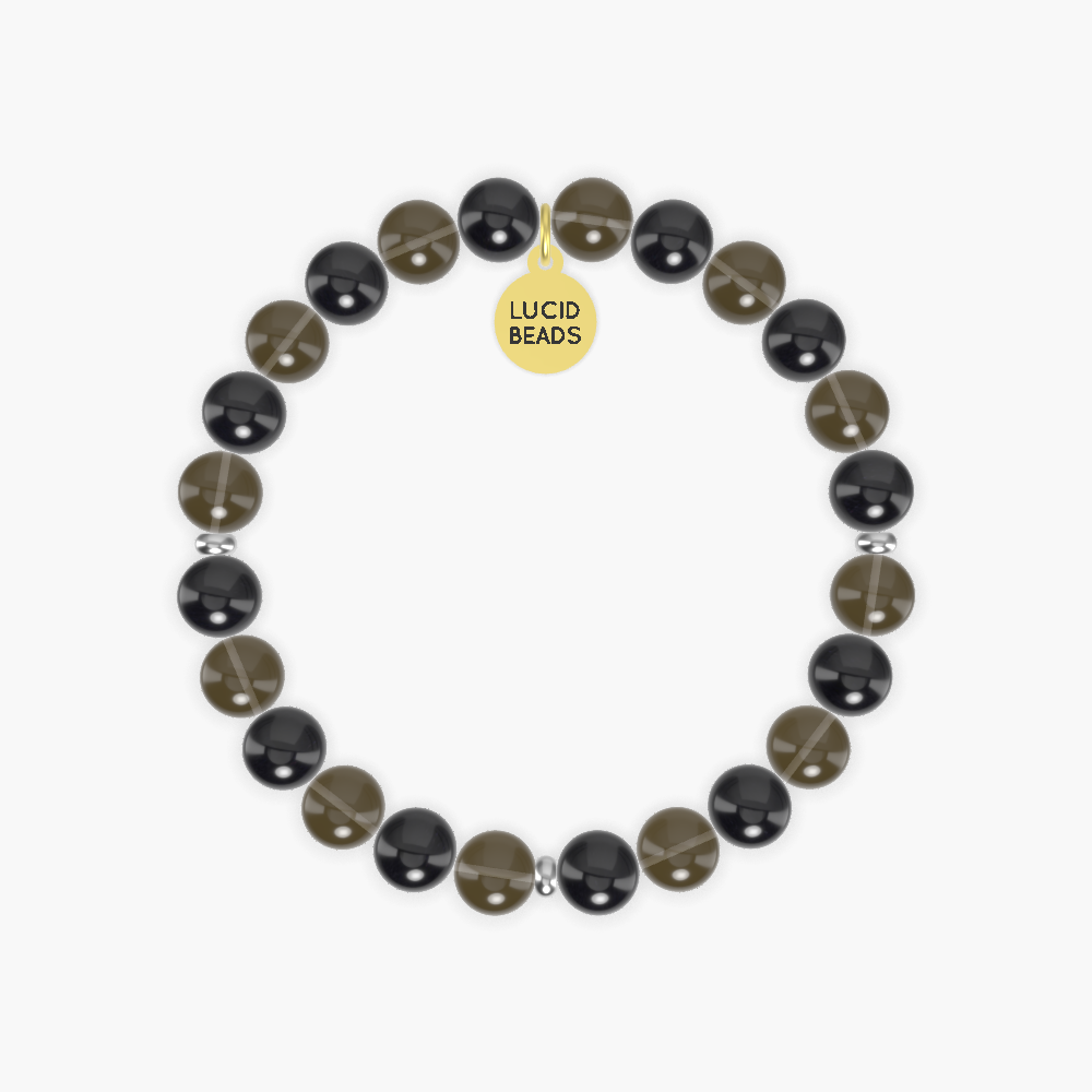 Black Tourmaline and Smoky Quartz Bracelet