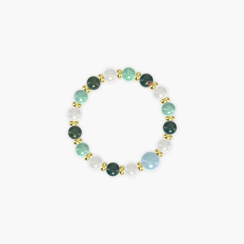 Moonstone, Bloodstone, Green Jade and more Gemstone Bracelet