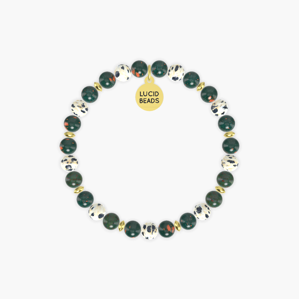 Bloodstone and Dalmatian Jasper Bracelet