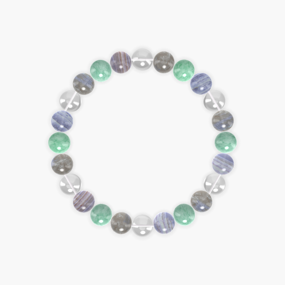 Clear Quartz, Blue Lace Agate, Green Jade and more Gemstone Bracelet