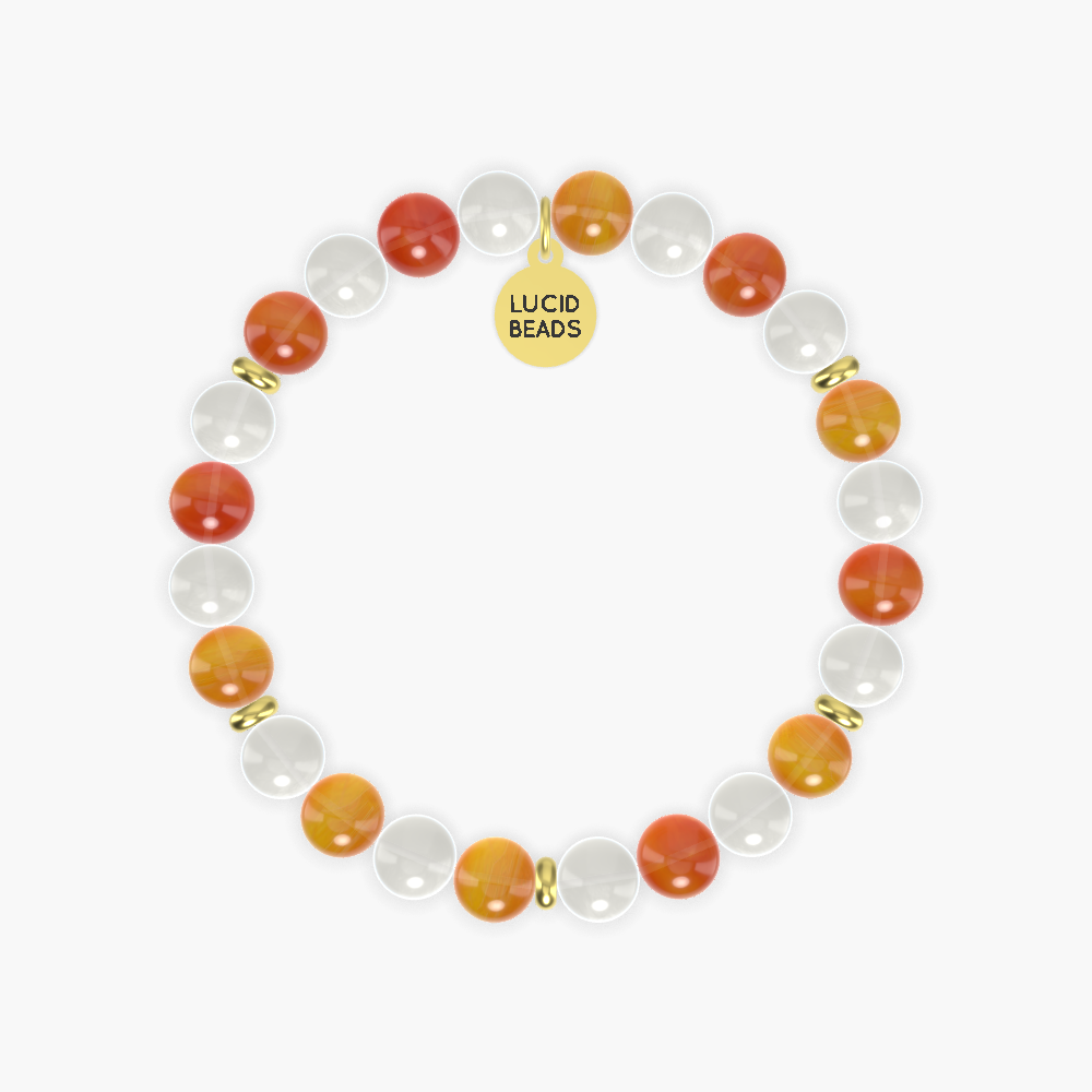 Lunar Vitality - Moonstone and Carnelian Bracelet