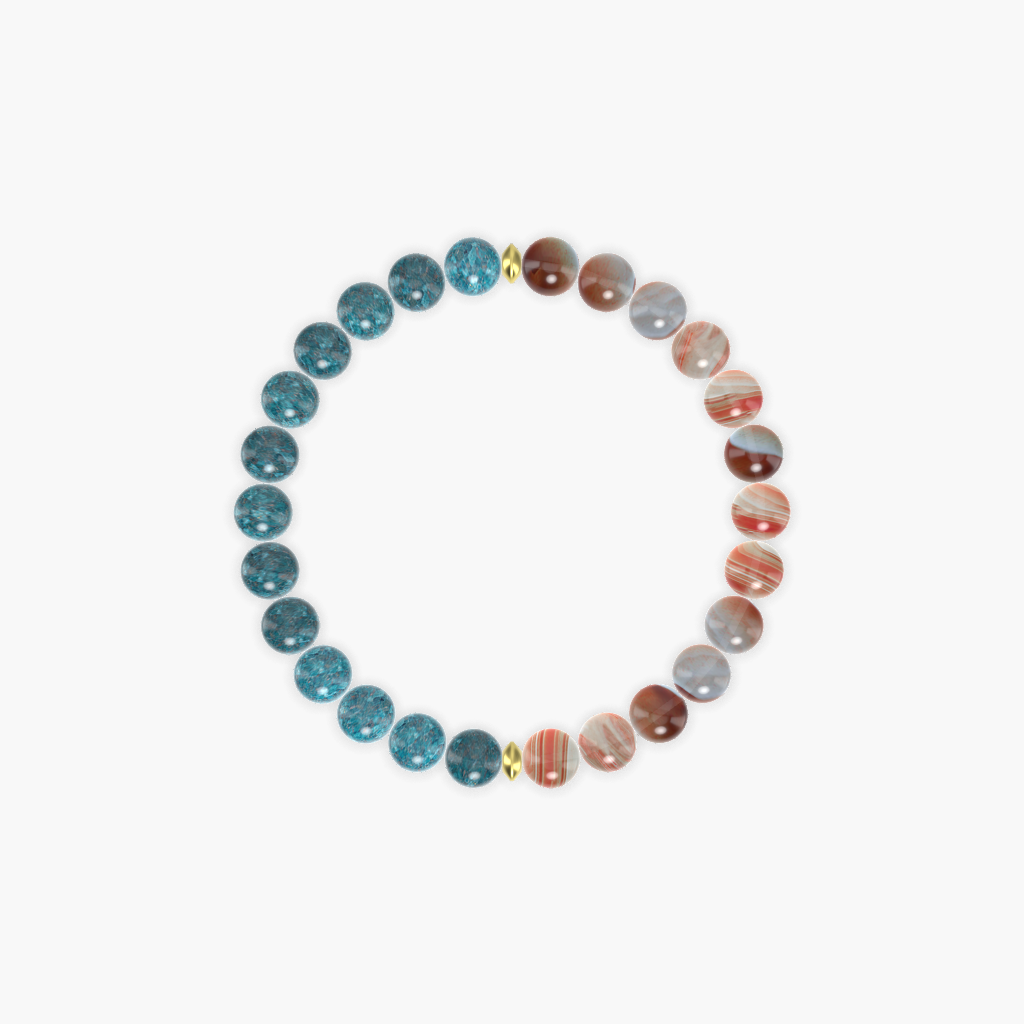 Sardonyx and Apatite Bracelet