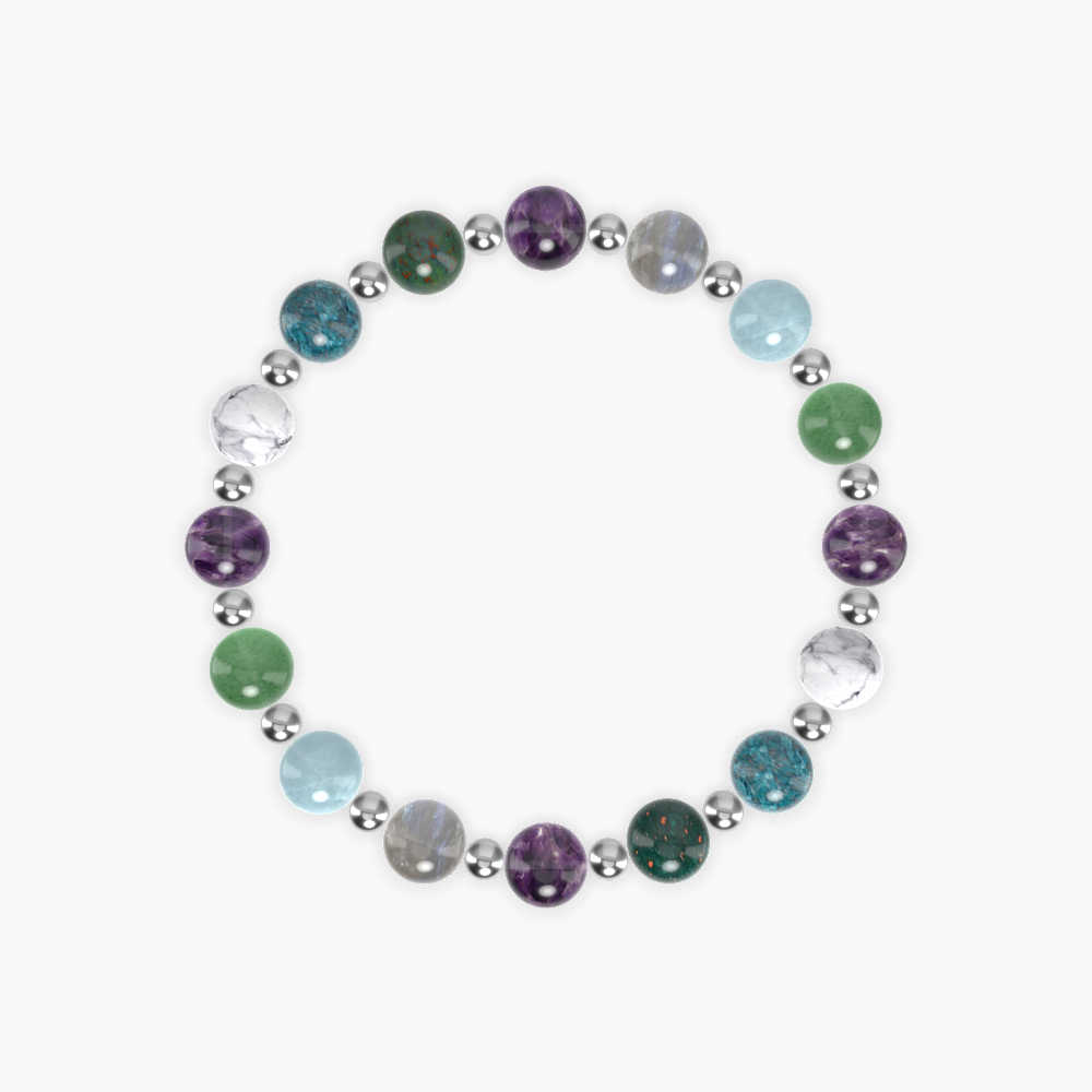 Amethyst, Bloodstone, Apatite and more Gemstone Bracelet