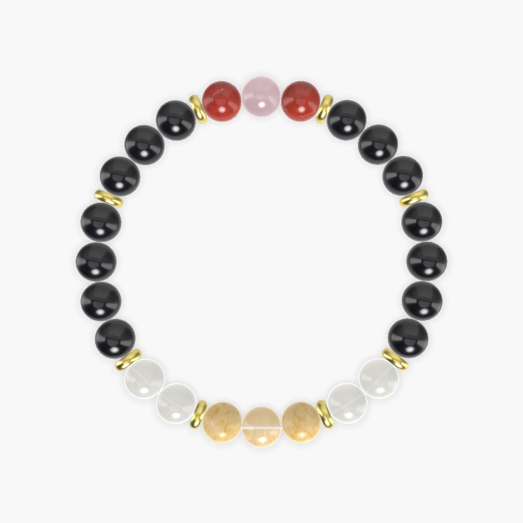 Black Tourmaline, Moonstone, Yellow Jade and more Gemstone Bracelet