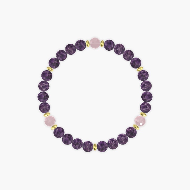 Amethyst and Rose Quartz Bracelet