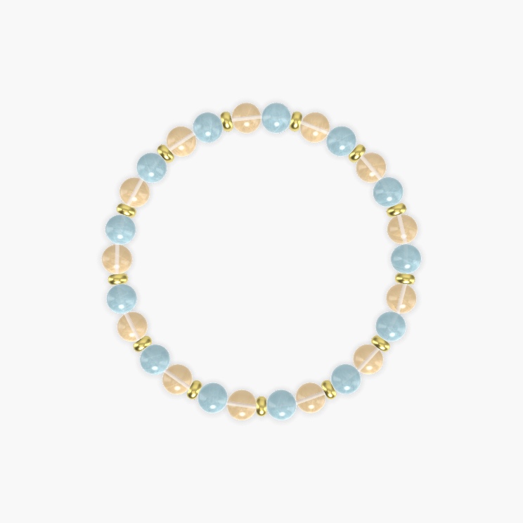 Aquamarine and Citrine Bracelet