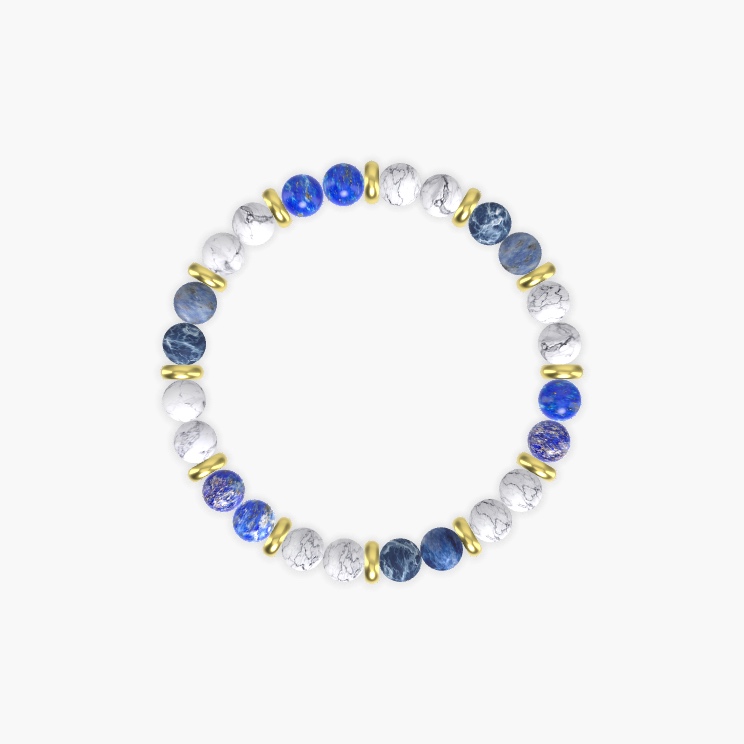 Howlite, Sodalite and Lapis Lazuli Bracelet