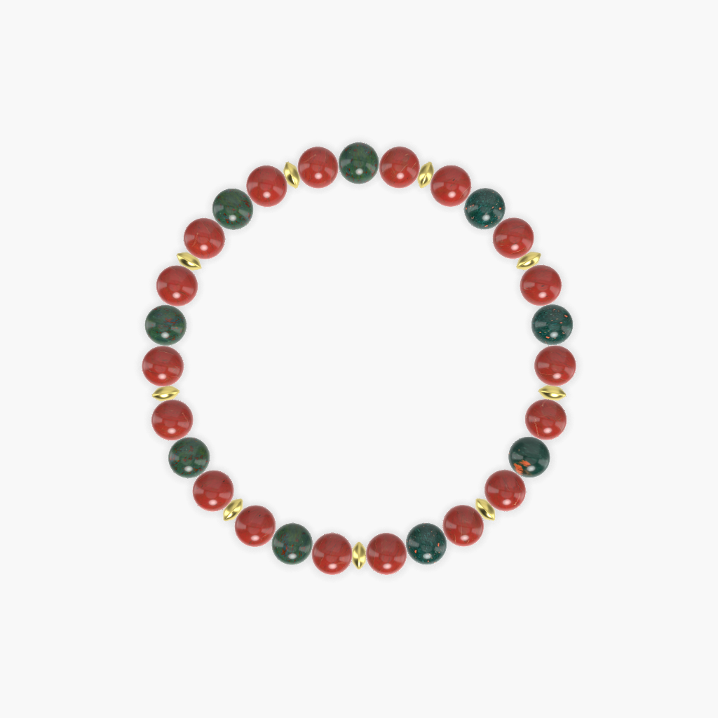 Red Jasper and Bloodstone Bracelet