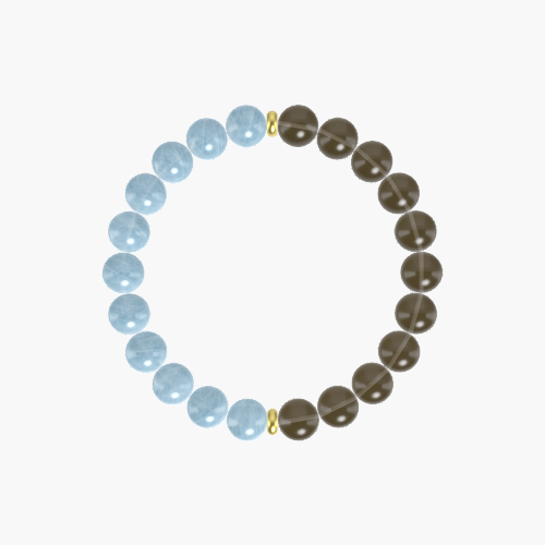 Smoky Quartz and Aquamarine Bracelet