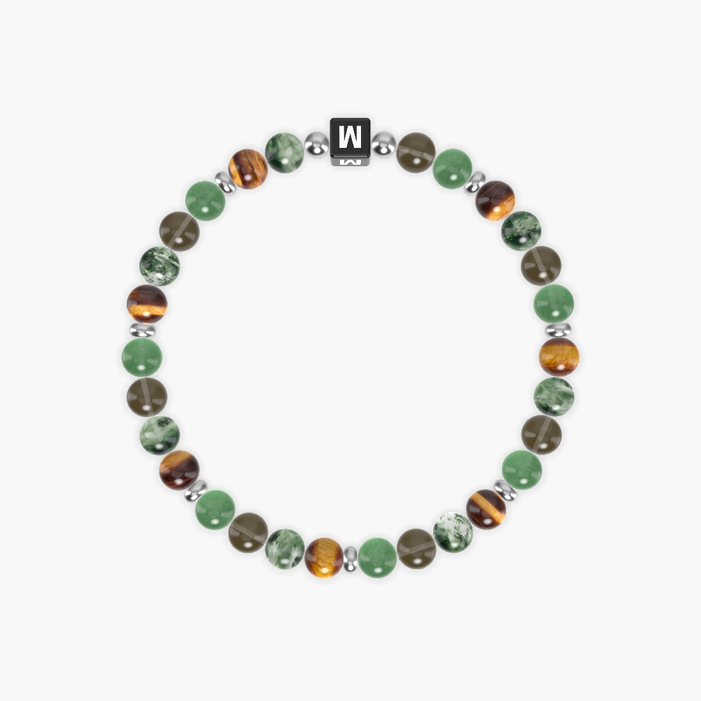 Aventurine, Smoky Quartz, Moss Agate and more Gemstone Bracelet
