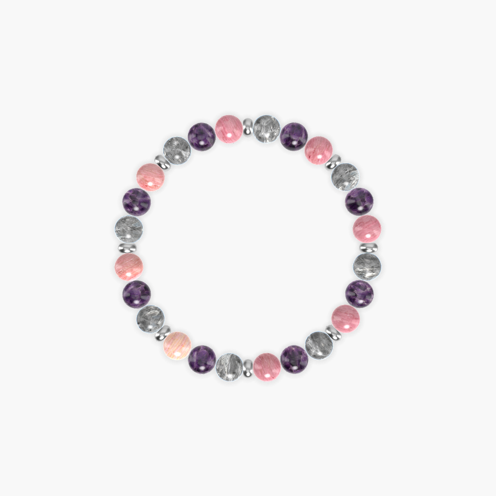 Rhodonite, Amethyst and Labradorite Bracelet