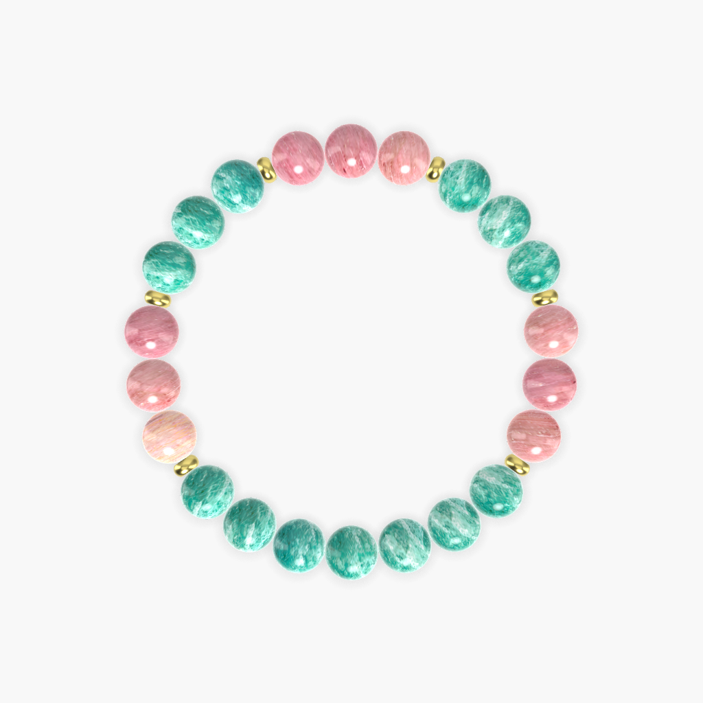 Amazonite and Rhodonite Bracelet