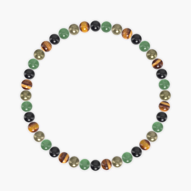 Black Obsidian, Tiger Eye, Pyrite and more Gemstone Bracelet
