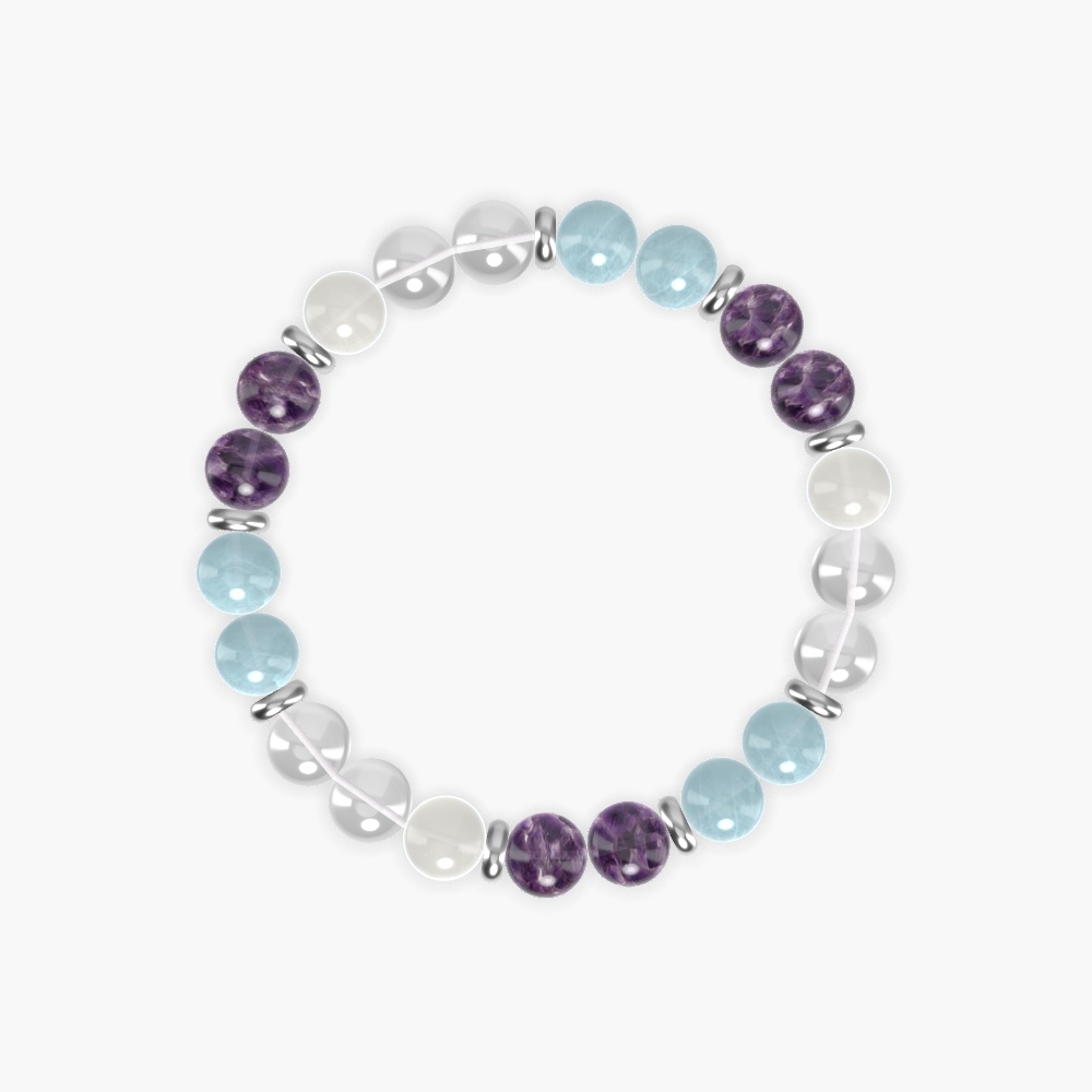 Amethyst, Aquamarine, Clear Quartz and more Gemstone Bracelet