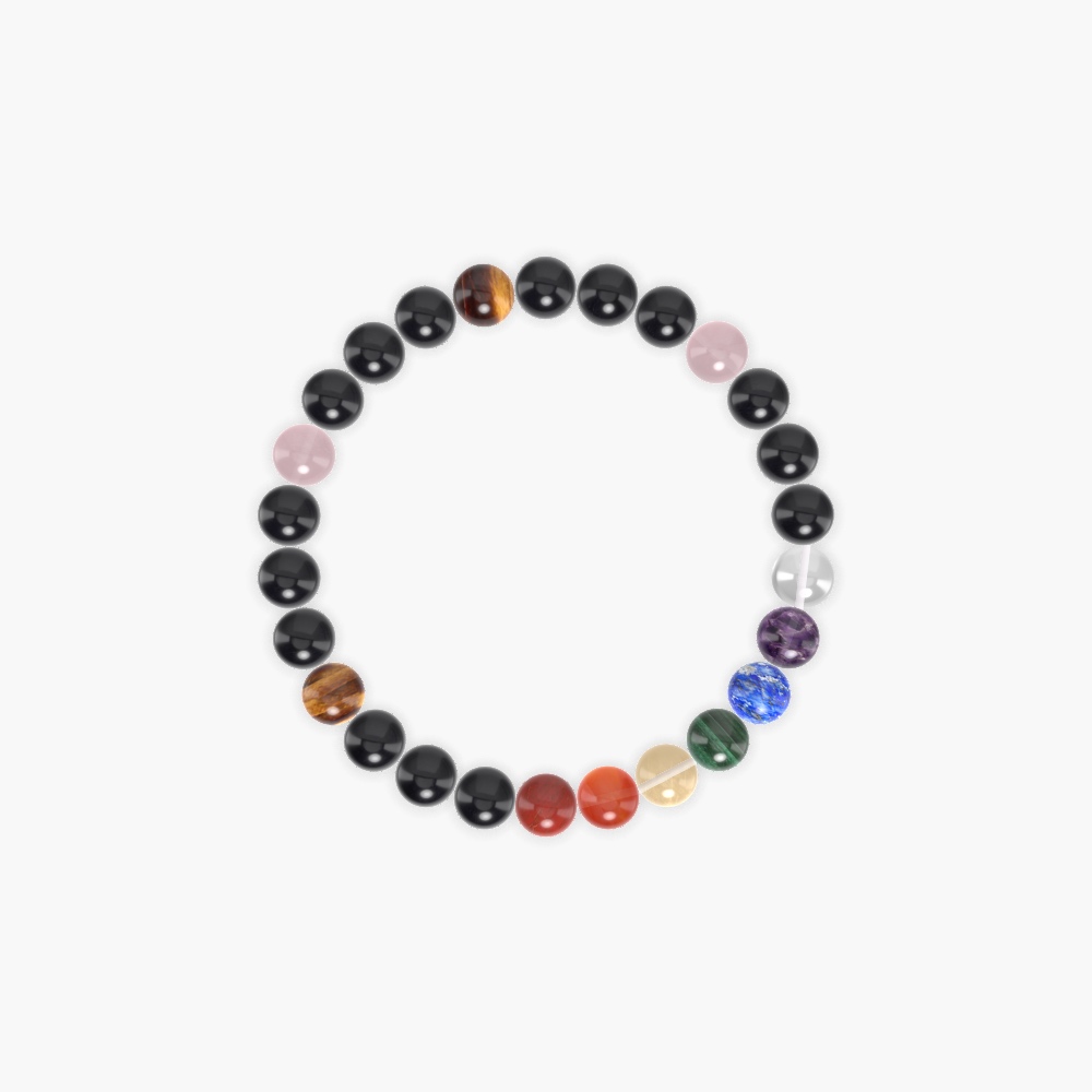 Black Onyx, Rose Quartz, Tiger Eye and more Gemstone Bracelet