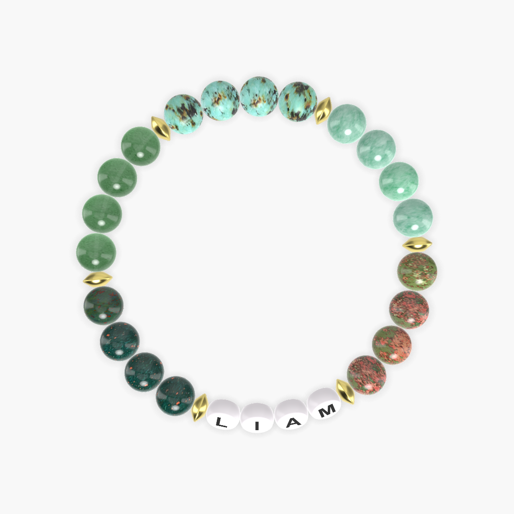 Unakite, Green Jade, African Turquoise and more Gemstone Bracelet