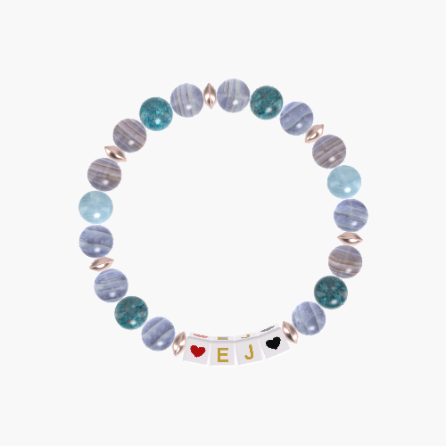 Blue Lace Agate, Apatite and Aquamarine Bracelet