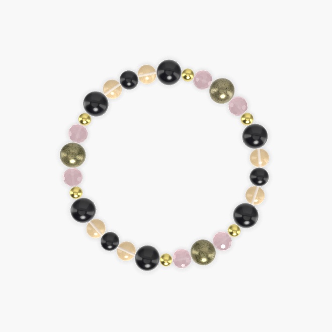 Black Obsidian, Rose Quartz, Citrine and more Gemstone Bracelet