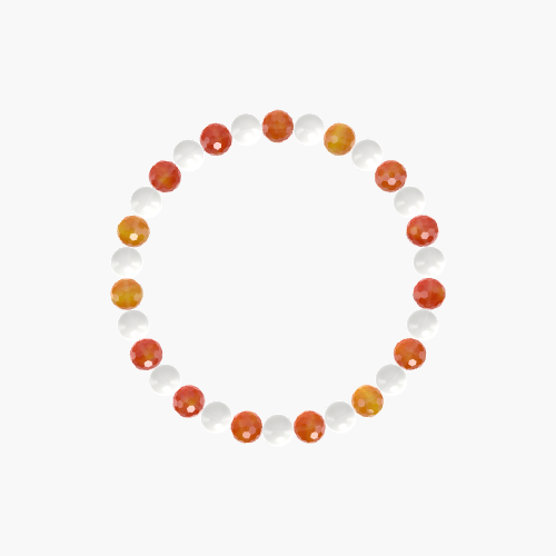 White Jade and Carnelian Bracelet