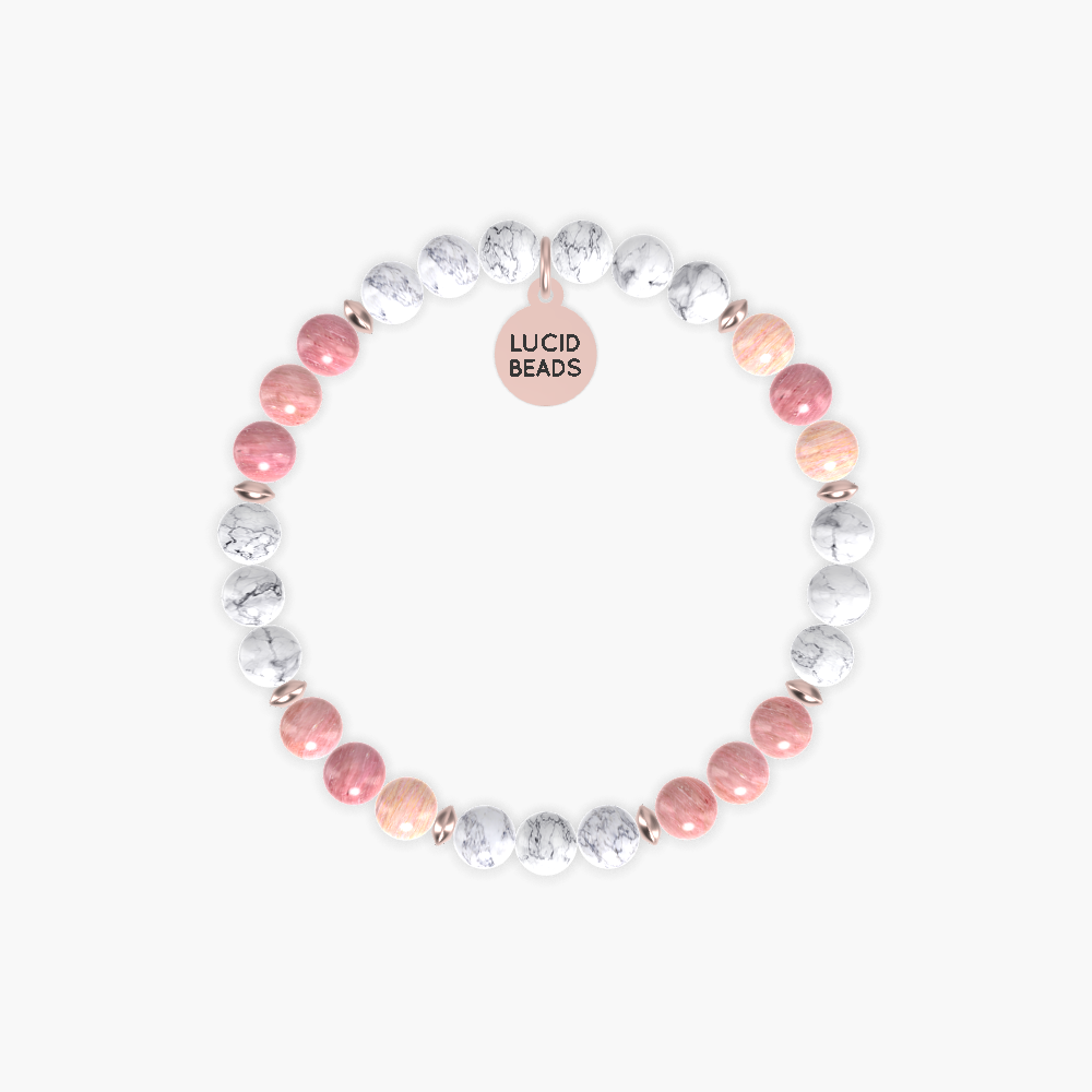 Howlite and Rhodonite Bracelet