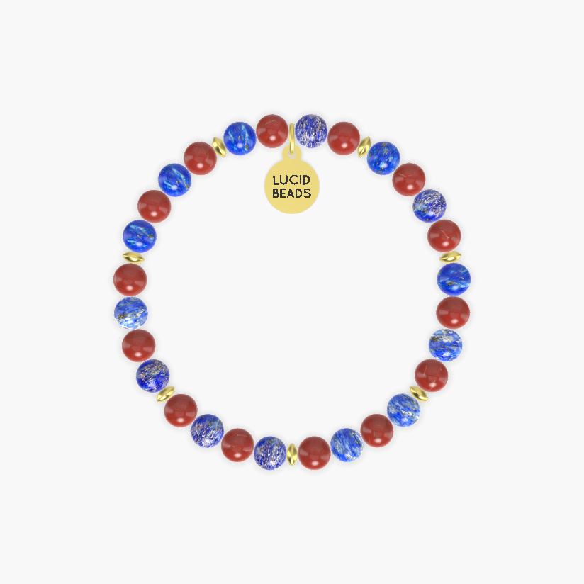 Red Jasper and Lapis Lazuli Bracelet