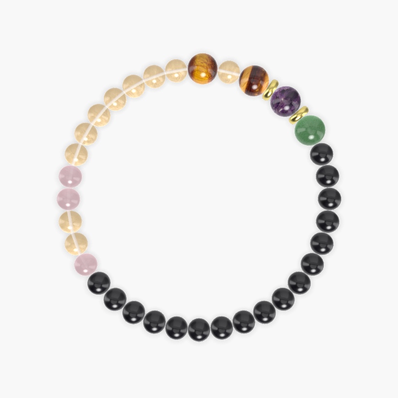 Black Tourmaline, Citrine, Rose Quartz and more Gemstone Bracelet