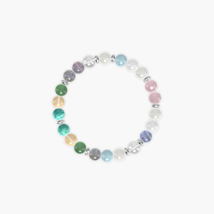 Moonstone, Aquamarine, Clear Quartz and more Gemstone Bracelet