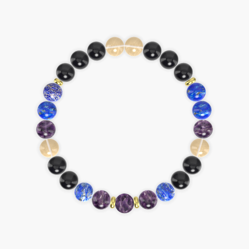 Black Obsidian, Lapis Lazuli, Amethyst and more Gemstone Bracelet