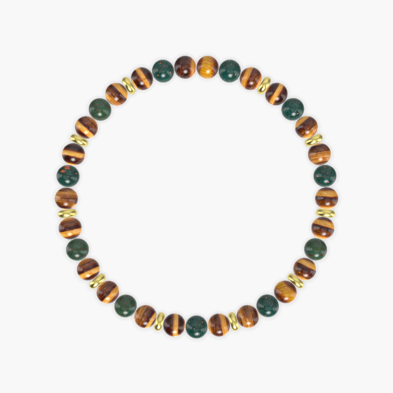 Tiger Eye and Bloodstone Bracelet