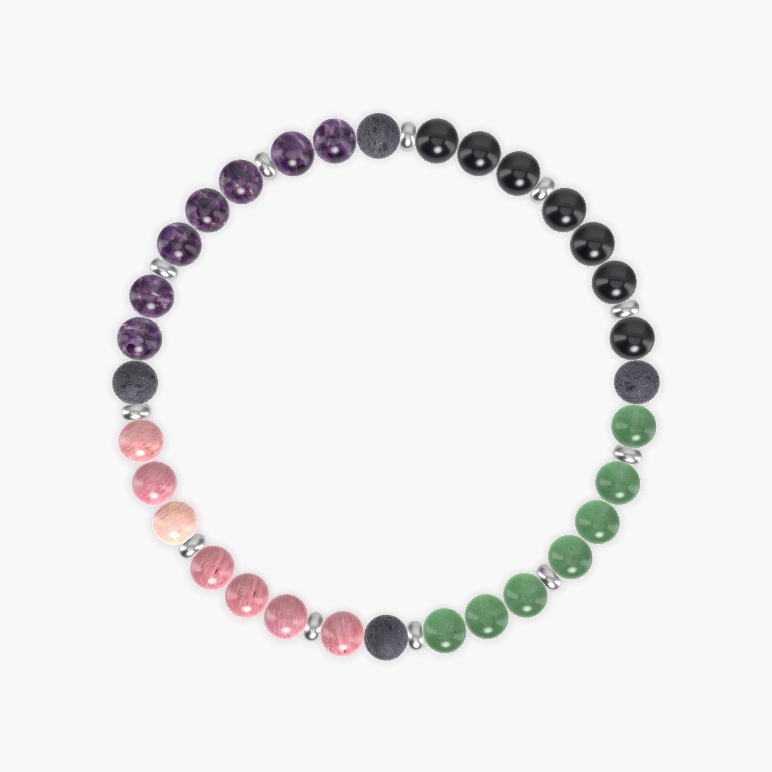 Aventurine, Black Tourmaline, Amethyst and more Gemstone Bracelet