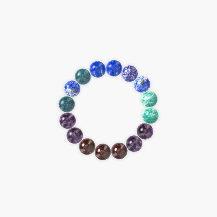 Lapis Lazuli, Amethyst, Garnet and more Gemstone Bracelet