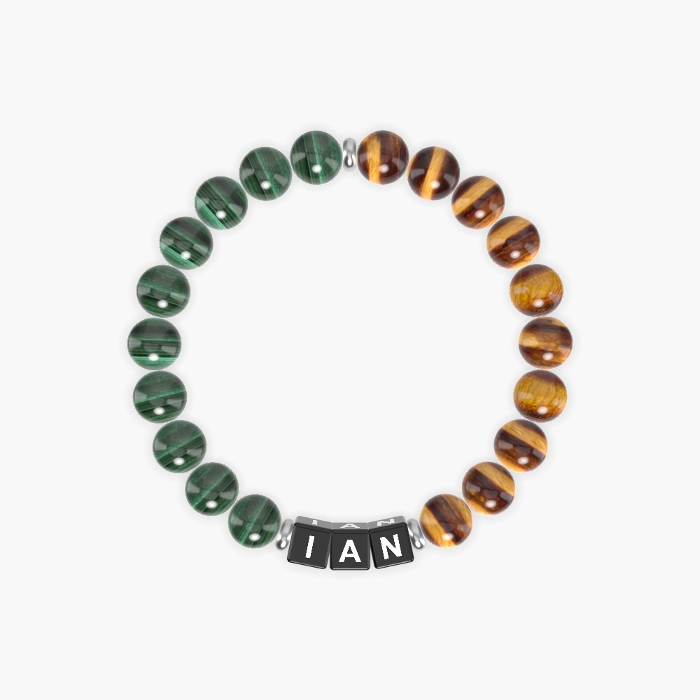 Tiger Eye and Malachite Bracelet