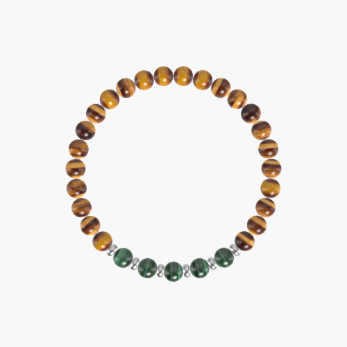 Tiger Eye and Malachite Bracelet