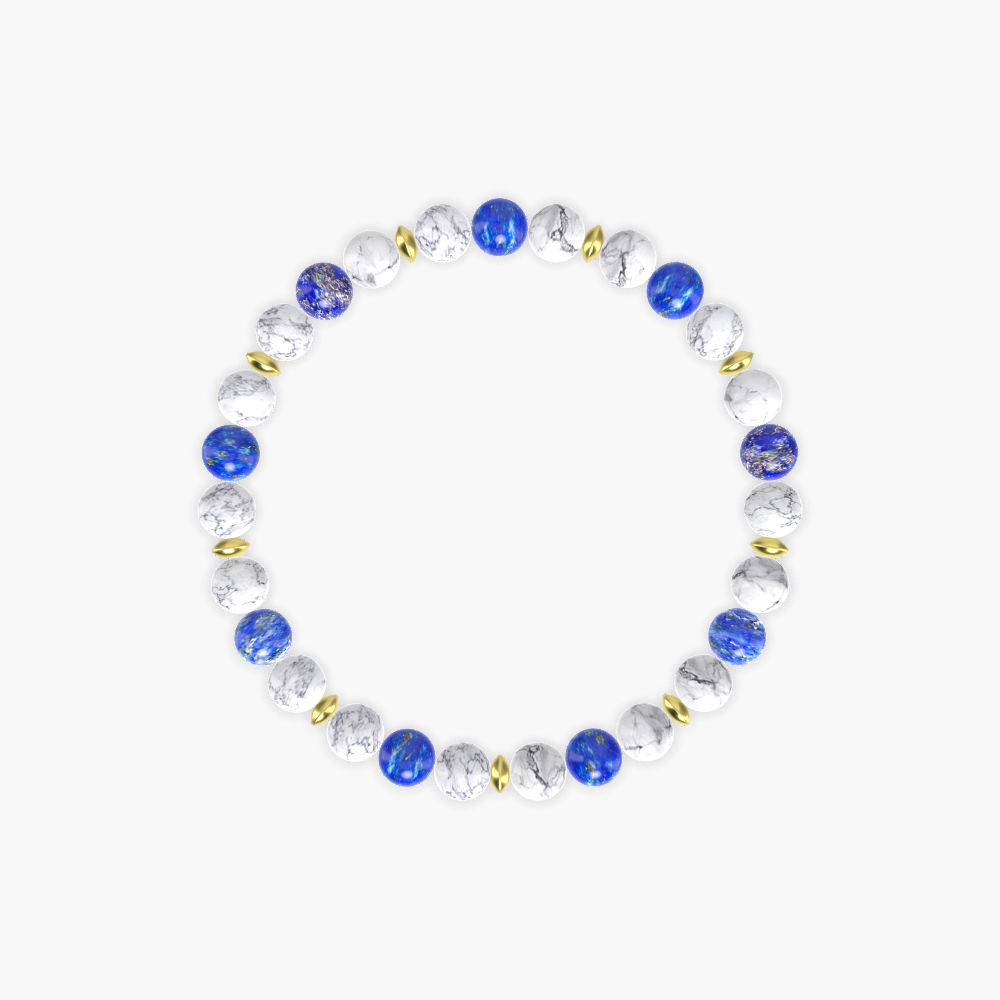 Howlite and Lapis Lazuli Bracelet