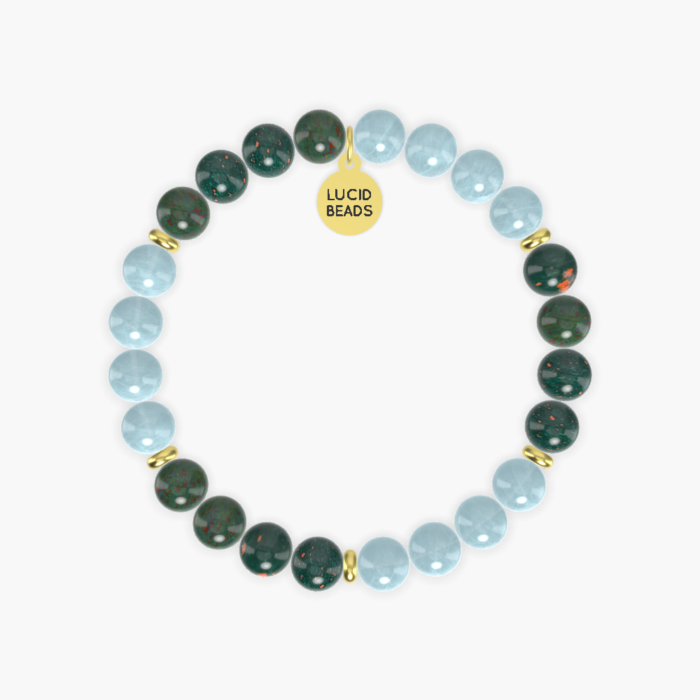 Aquamarine and Bloodstone Bracelet