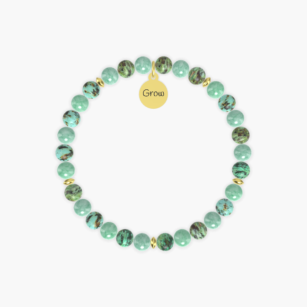 Renewal Harmony - African Turquoise and Green Jade Bracelet