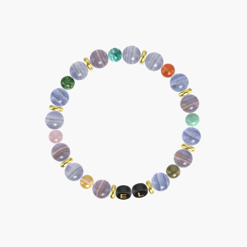 Blue Lace Agate, Pyrite, Green Jade, Carnelian, Amazonite etc. Gemstone Bead Bracelet