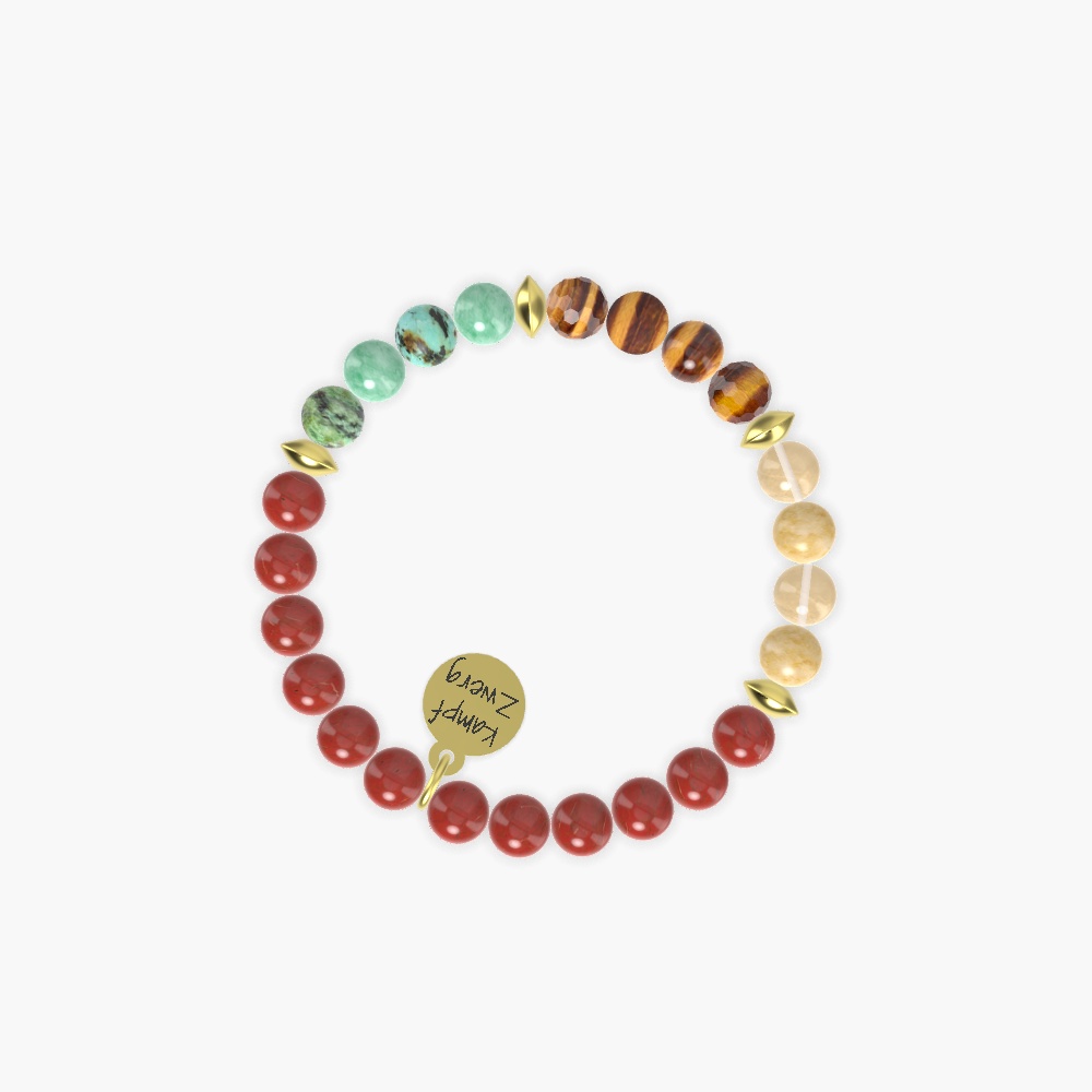Red Jasper, Tiger Eye, Yellow Jade and more Gemstone Bracelet