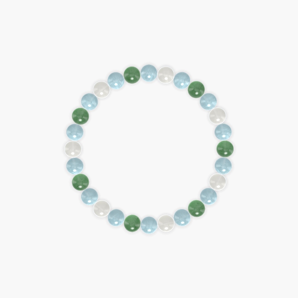 Aquamarine, Moonstone and Aventurine Bracelet