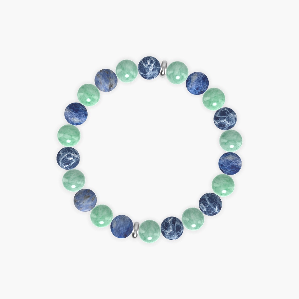 Green Jade and Sodalite Bracelet