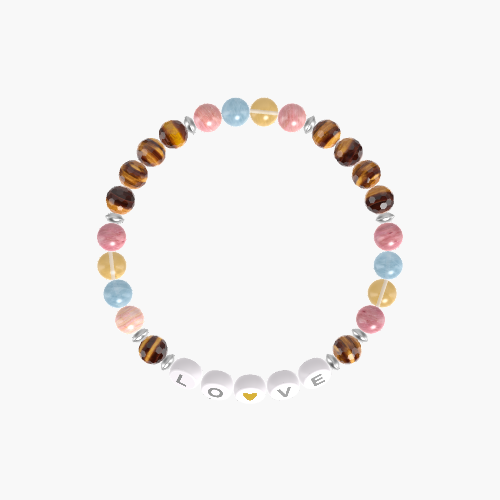 Tiger Eye, Rhodonite, Citrine and more Gemstone Bracelet