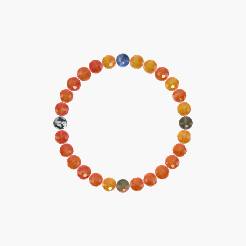 Carnelian, Unakite, Smoky Quartz and more Gemstone Bracelet