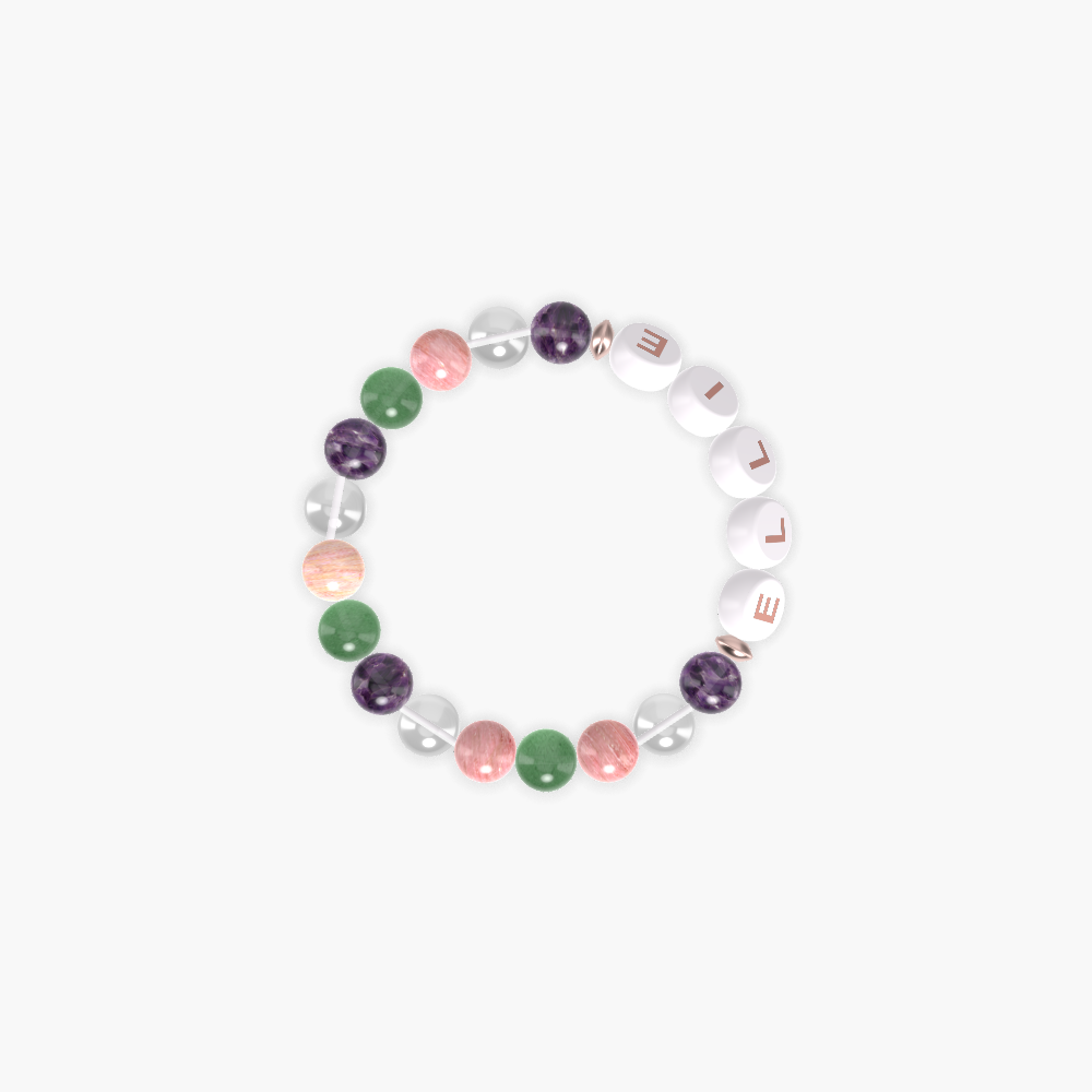 Rhodonite, Clear Quartz, Amethyst and more Gemstone Bracelet