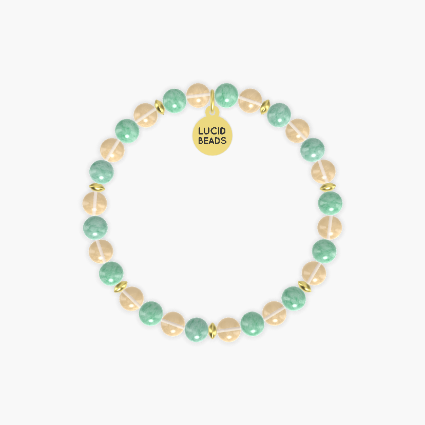 Citrine and Green Jade Bracelet