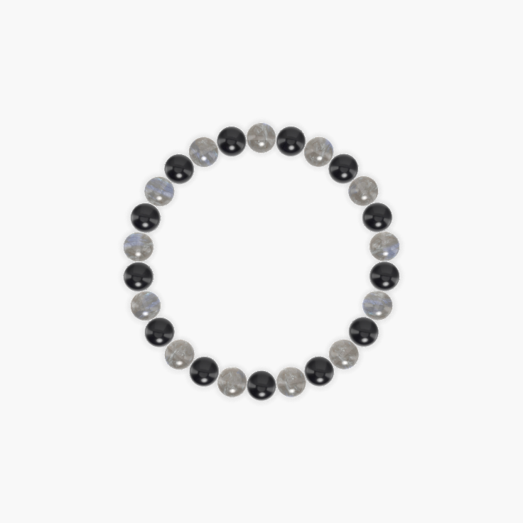Phoenix Rising - Black Obsidian and Labradorite Bracelet