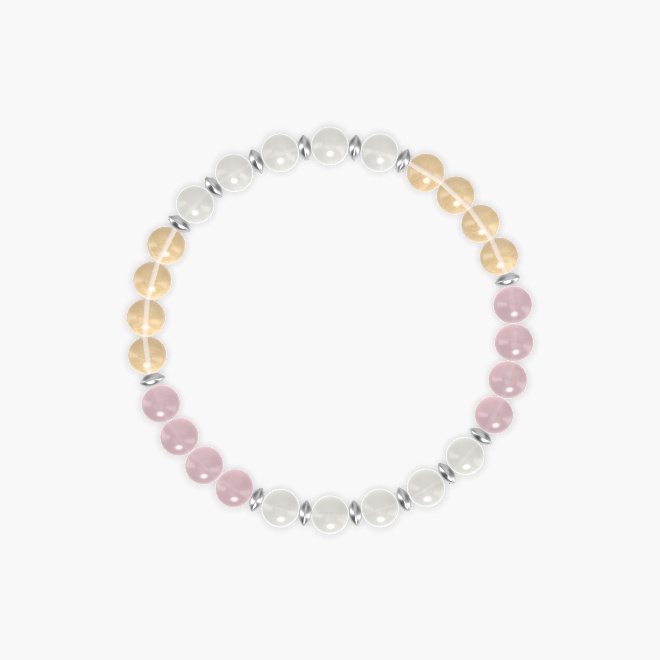 Moonstone, Rose Quartz and Citrine Bracelet