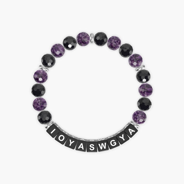 Amethyst and Black Tourmaline Bracelet