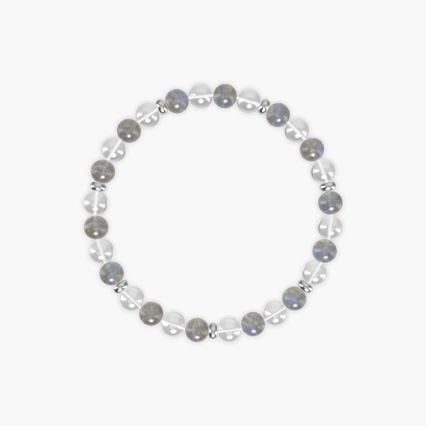 Clear Quartz and Labradorite Bracelet