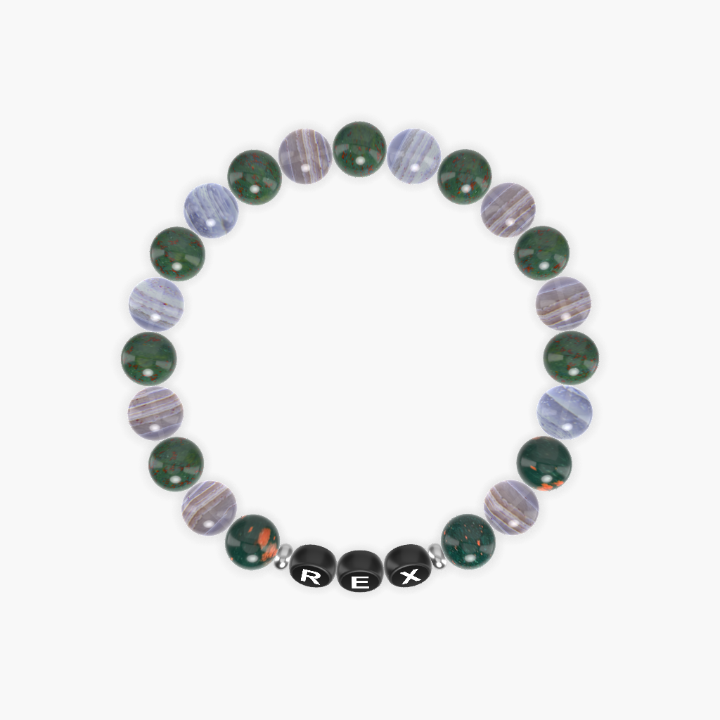 Bloodstone and Blue Lace Agate Bracelet