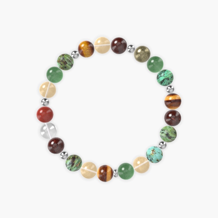 African Turquoise, Citrine, Aventurine and more Gemstone Bracelet